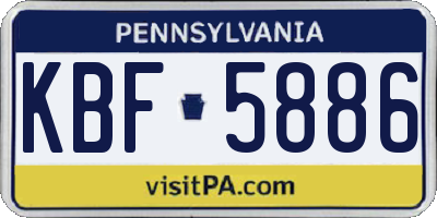 PA license plate KBF5886