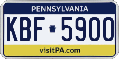 PA license plate KBF5900