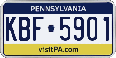 PA license plate KBF5901