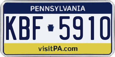 PA license plate KBF5910