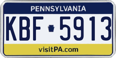 PA license plate KBF5913