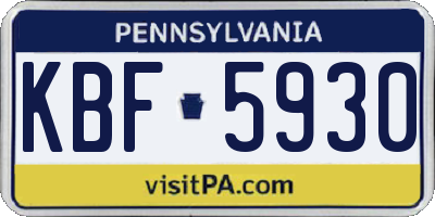PA license plate KBF5930