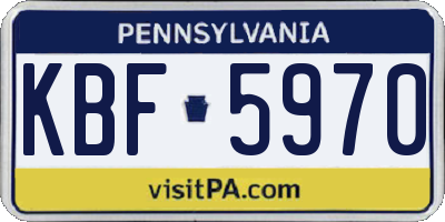 PA license plate KBF5970
