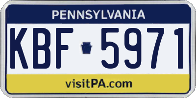 PA license plate KBF5971