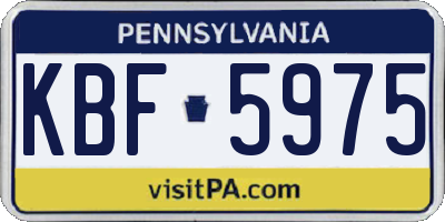PA license plate KBF5975
