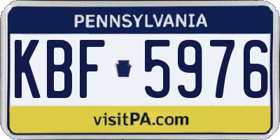 PA license plate KBF5976