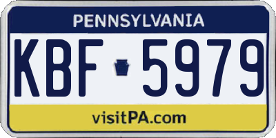 PA license plate KBF5979