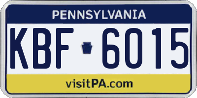 PA license plate KBF6015