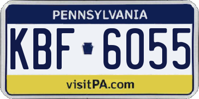 PA license plate KBF6055