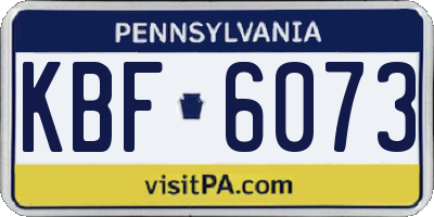 PA license plate KBF6073