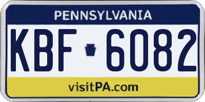 PA license plate KBF6082