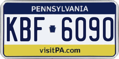 PA license plate KBF6090