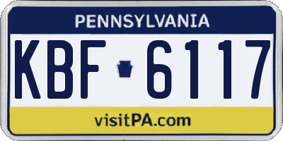 PA license plate KBF6117