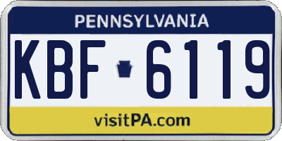 PA license plate KBF6119