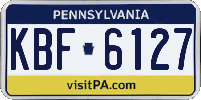 PA license plate KBF6127