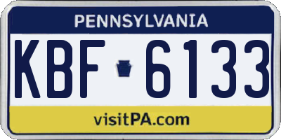 PA license plate KBF6133