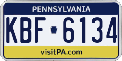 PA license plate KBF6134