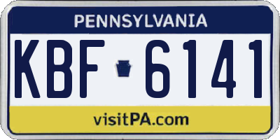 PA license plate KBF6141