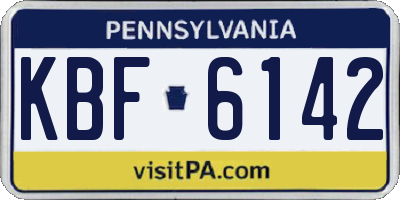 PA license plate KBF6142