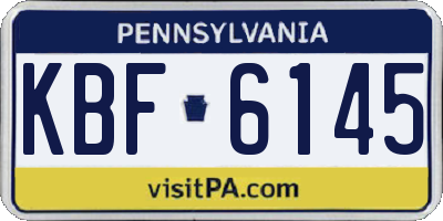 PA license plate KBF6145