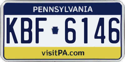 PA license plate KBF6146