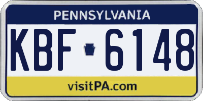 PA license plate KBF6148