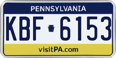 PA license plate KBF6153
