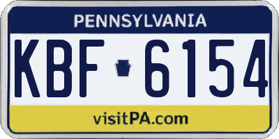 PA license plate KBF6154