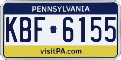 PA license plate KBF6155