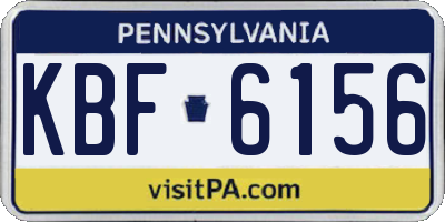 PA license plate KBF6156