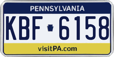 PA license plate KBF6158