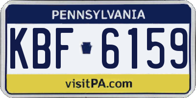 PA license plate KBF6159