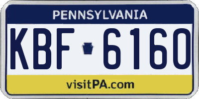 PA license plate KBF6160