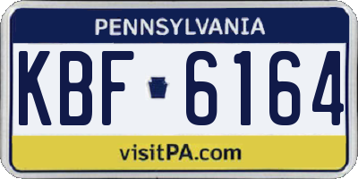 PA license plate KBF6164