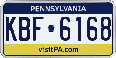 PA license plate KBF6168