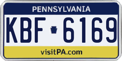 PA license plate KBF6169