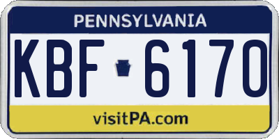 PA license plate KBF6170