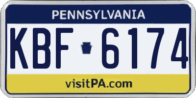 PA license plate KBF6174