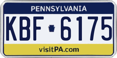 PA license plate KBF6175