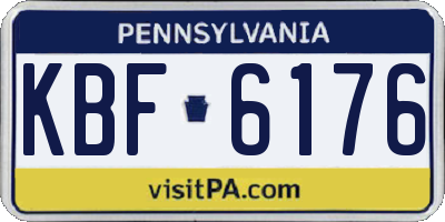 PA license plate KBF6176