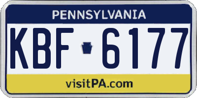 PA license plate KBF6177