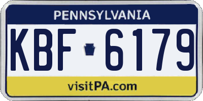 PA license plate KBF6179
