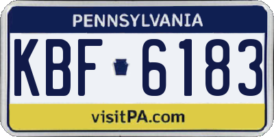 PA license plate KBF6183