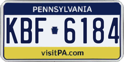 PA license plate KBF6184
