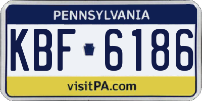 PA license plate KBF6186