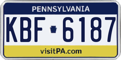 PA license plate KBF6187