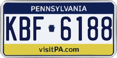 PA license plate KBF6188