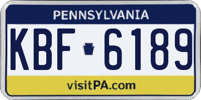 PA license plate KBF6189