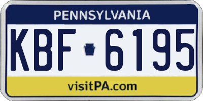 PA license plate KBF6195