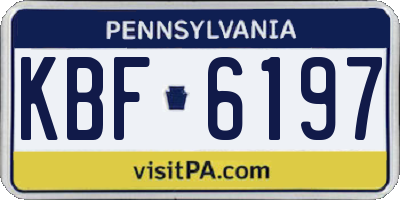 PA license plate KBF6197